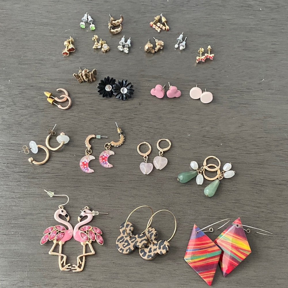 Colorful Earring Set (21 total pairs)